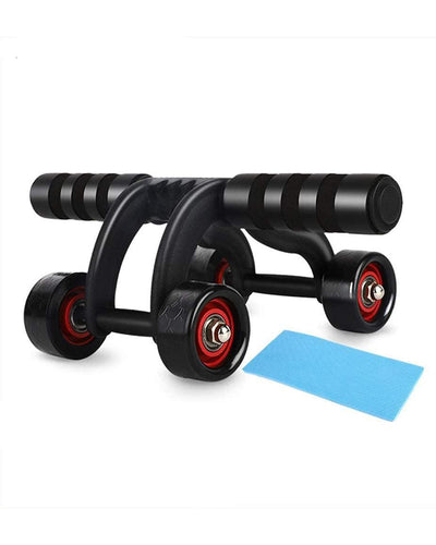 Ab Roller Abdominal Power 4 Wheel Roller Fitness Home Gym Equipment Bodybuilding Belly Core Trainer for Women Men + Kneeling Pad