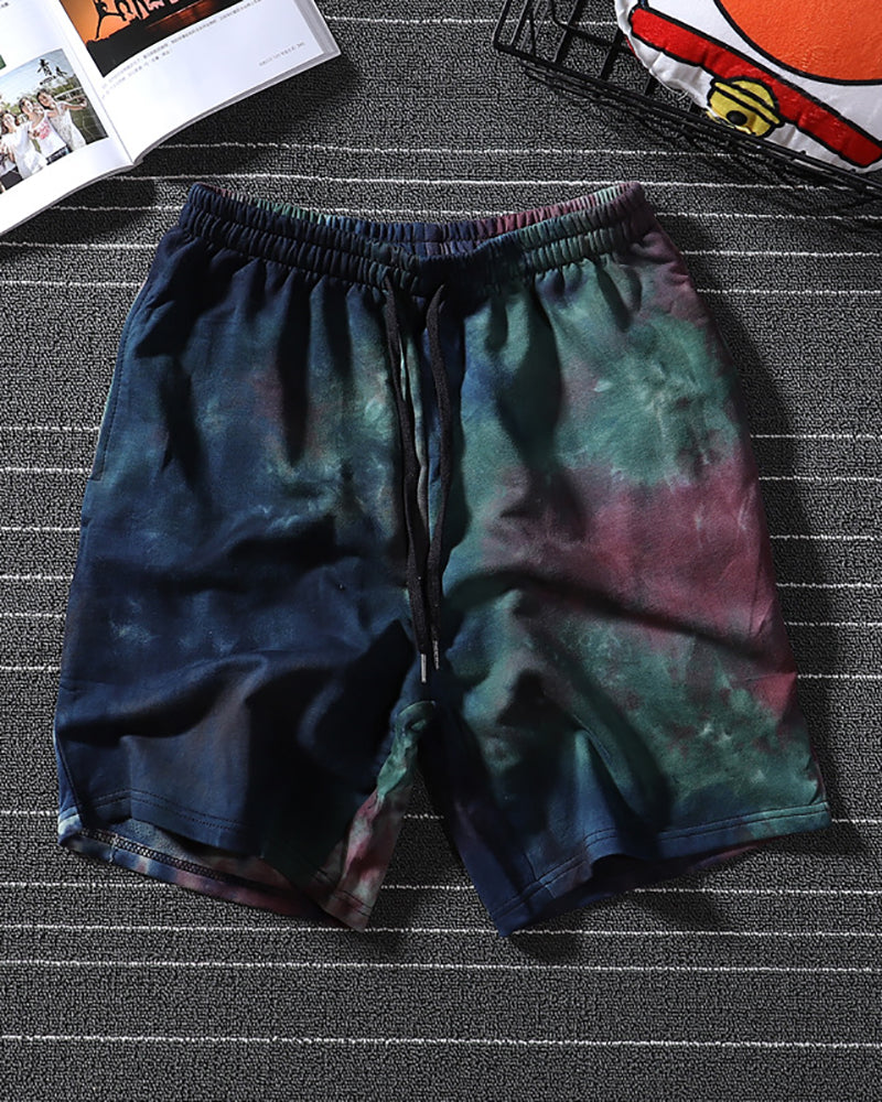 Men Tie Dye Sporty Short Pants M-2XL