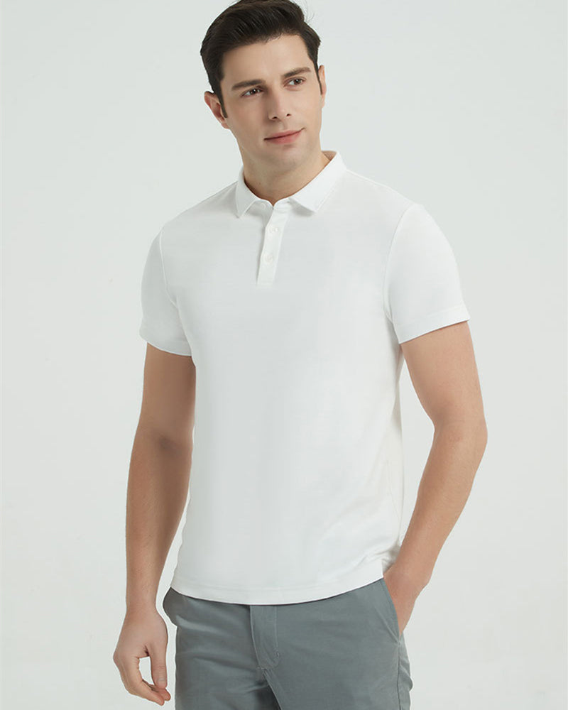 230g Cotton Polo Neck Short Sleeve Business Men&