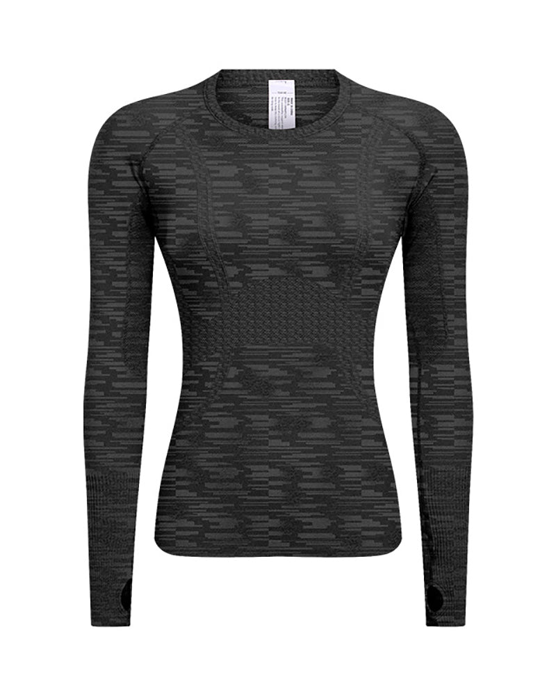 Autumn Crew Neck Long Sleeve Sports Yoga Women T-shirt 4-10