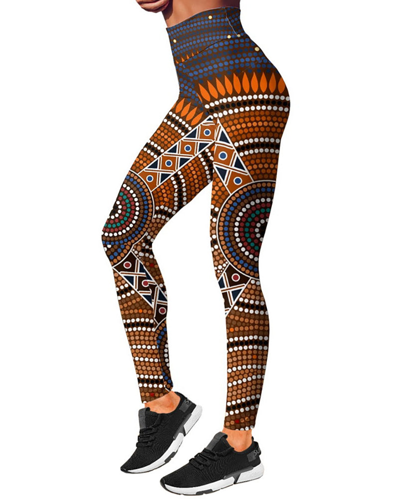 Women Casual Yoga Sport Pants Skull Rose Print 3D Trousers Leggings