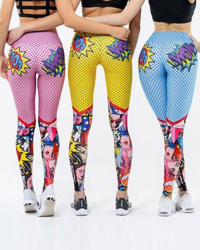 Cartoon Leggings High Waist Printing Jegings Female Workout Spandex 17% Pants Push Up Fitness Leggins Funny Leggings