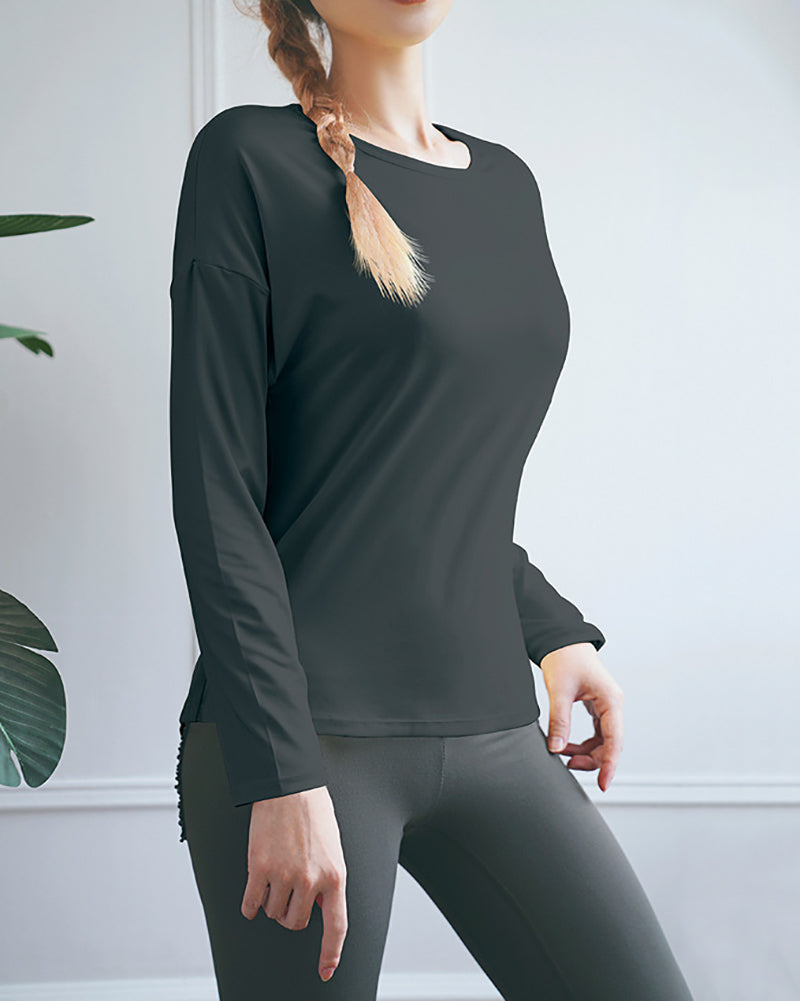 Long sleeved Yoga tops Women Sports Clothing GYM Loose cozy Mesh Thin Fitness Quick-drying running Tops women