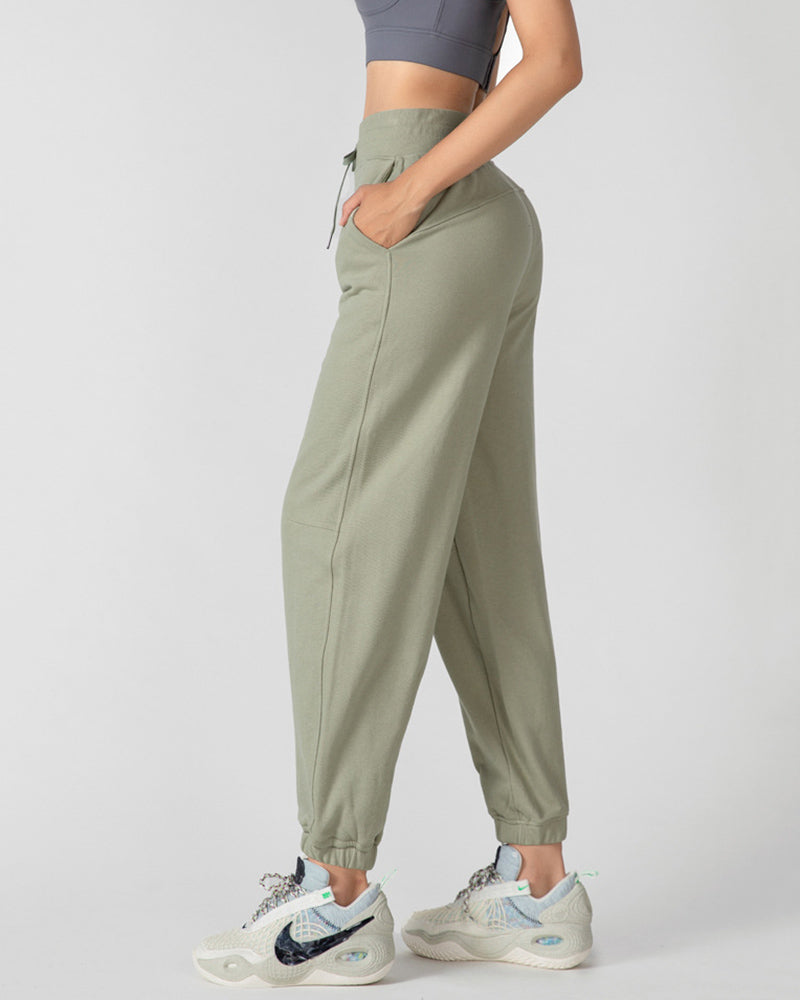 Cotton High Waist Loose Sports Joggers Pocket S-XL