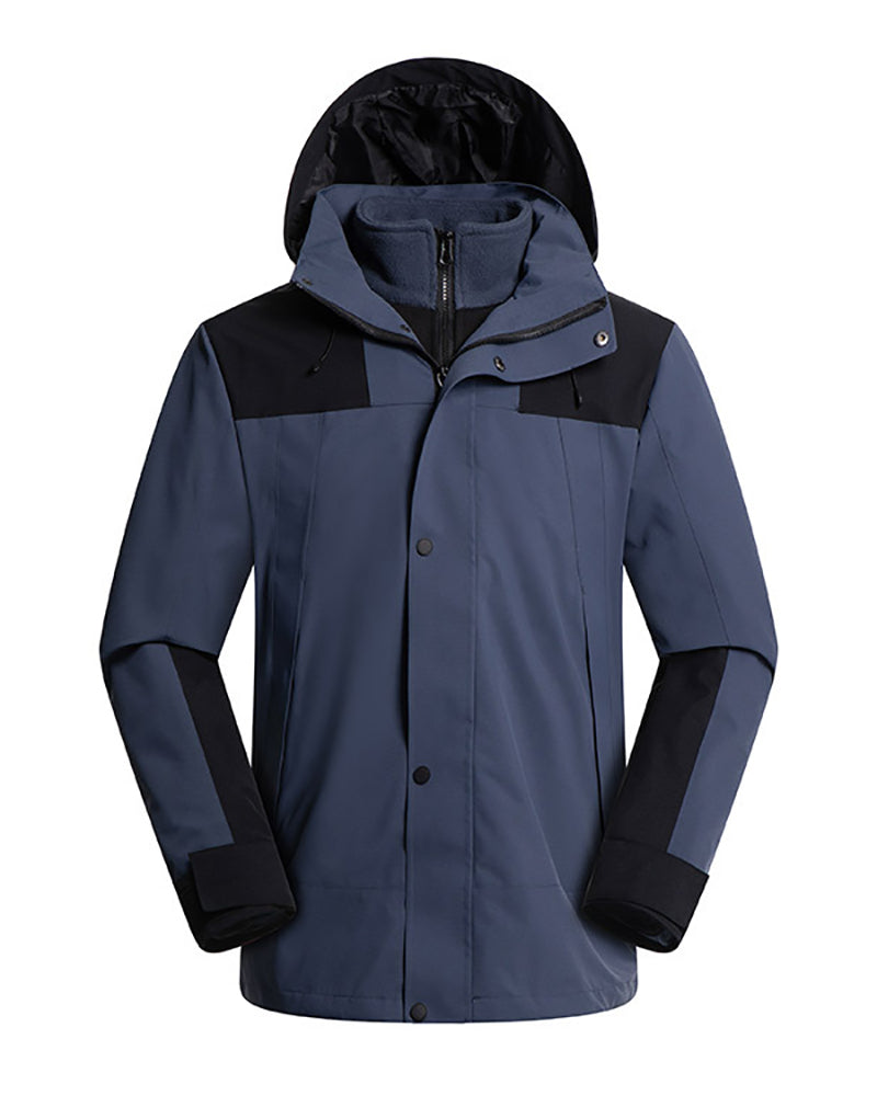 Detachable Two Piece Sets Windproof Waterproof  Inside Fleece Men&