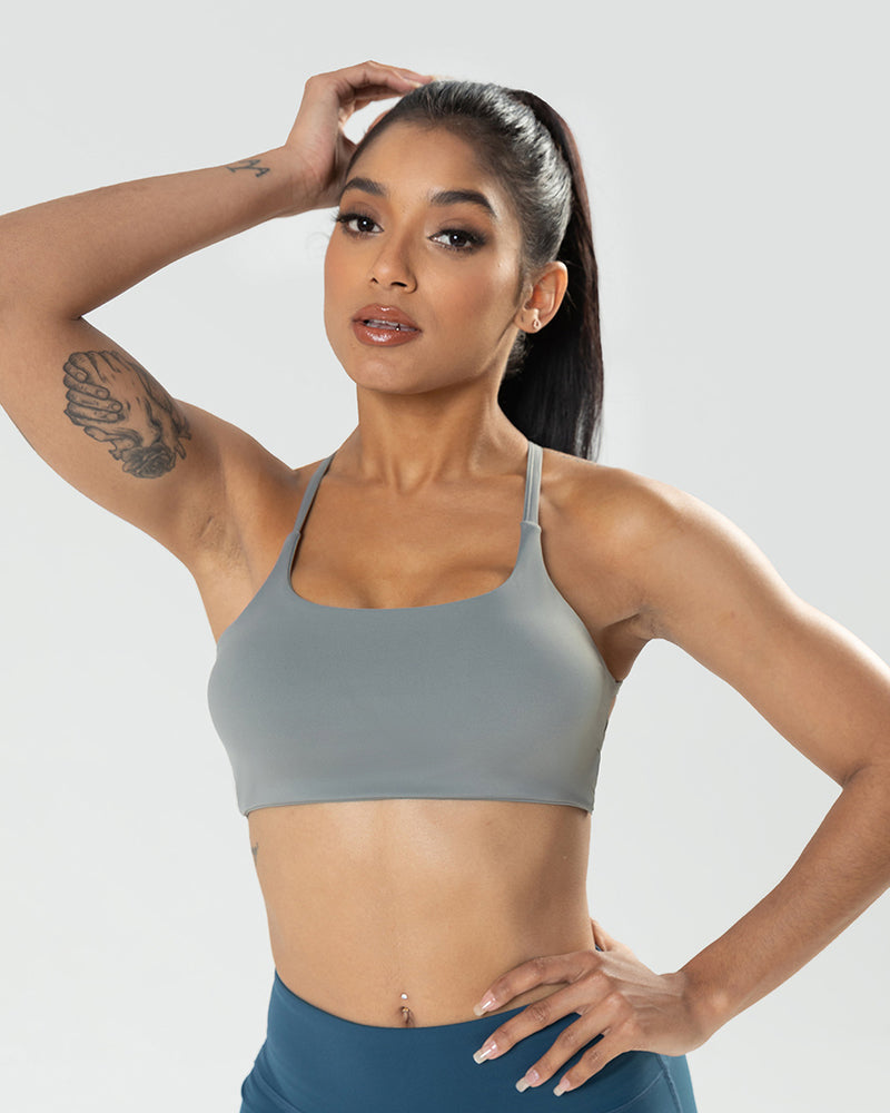 Women Solid Color Backless Yoga Sports Bra Beige Deep Gray Blue Brown Black S-XL